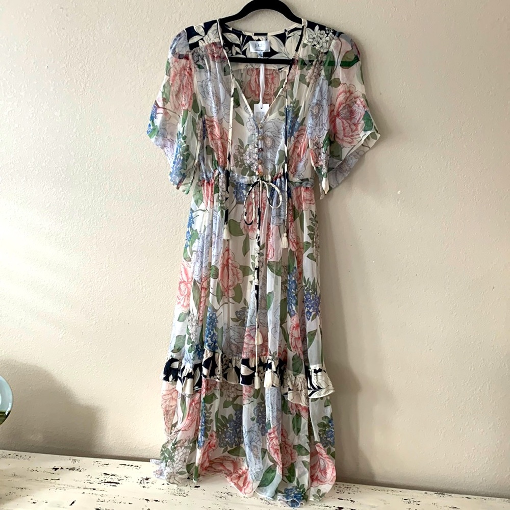 Johnny Was beautiful floral silk dress